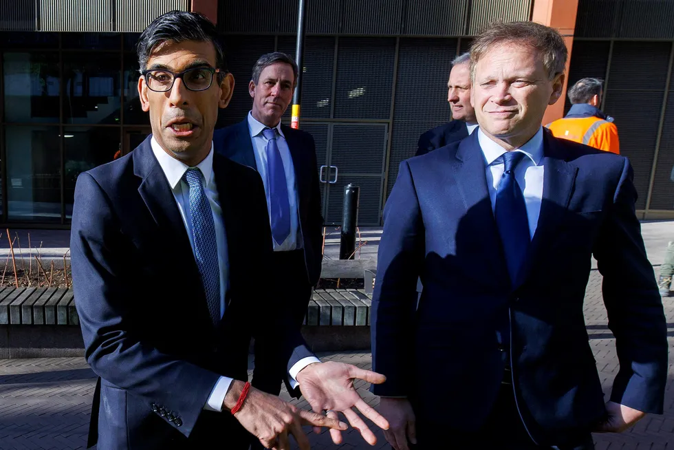Toothless: UK Prime Minister Rishi Sunak (left) and Secretary of State for Energy Security & Net Zero Grant Shapps (right) in London.