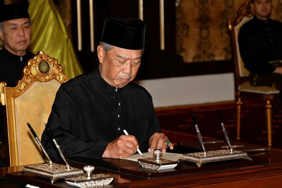 Sworn in: Malaysia's new Prime Minister Muhyiddin Yassin on 1 March
