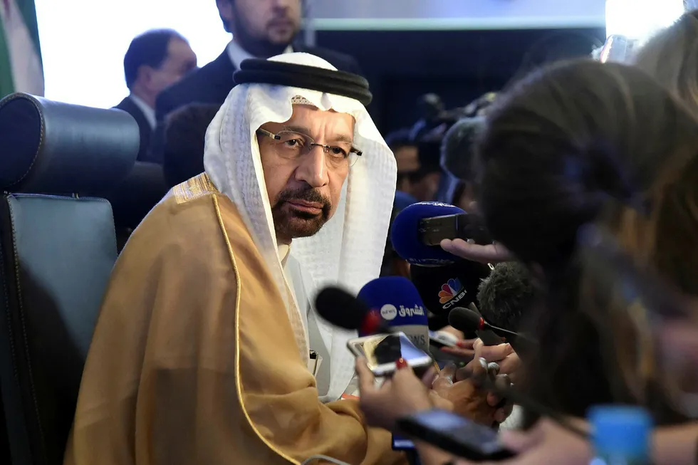 Saudi-Arabias oljeminister og Opec-topp Khalid al-Falih toner ned den kraftige retorikken fra Saudi-Arabia den seneste tiden.