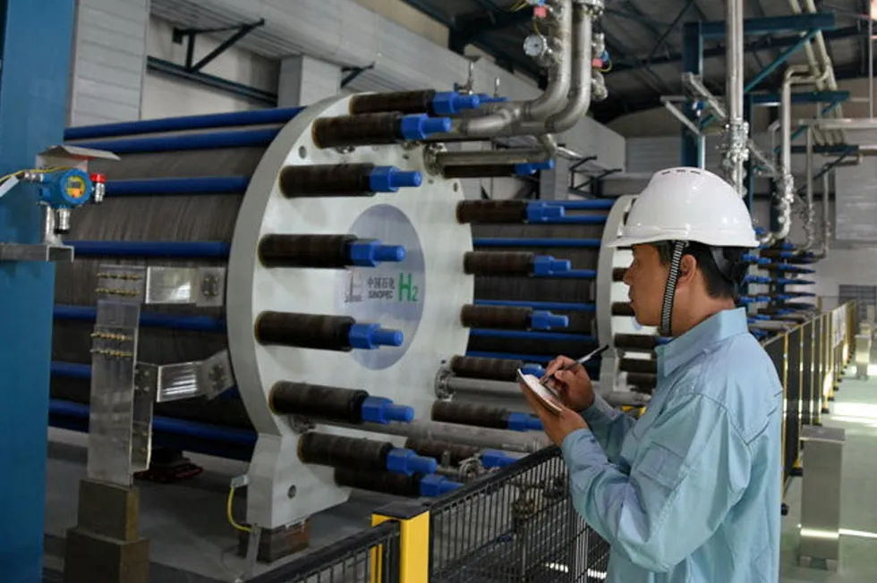 One of the underperforming Chinese electrolysers at the 260MW Kuqa green hydrogen project in Xinjiang, China.