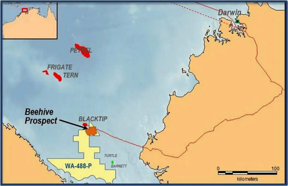Offshore prospect: the location of the Beehive prospect off Western Australia