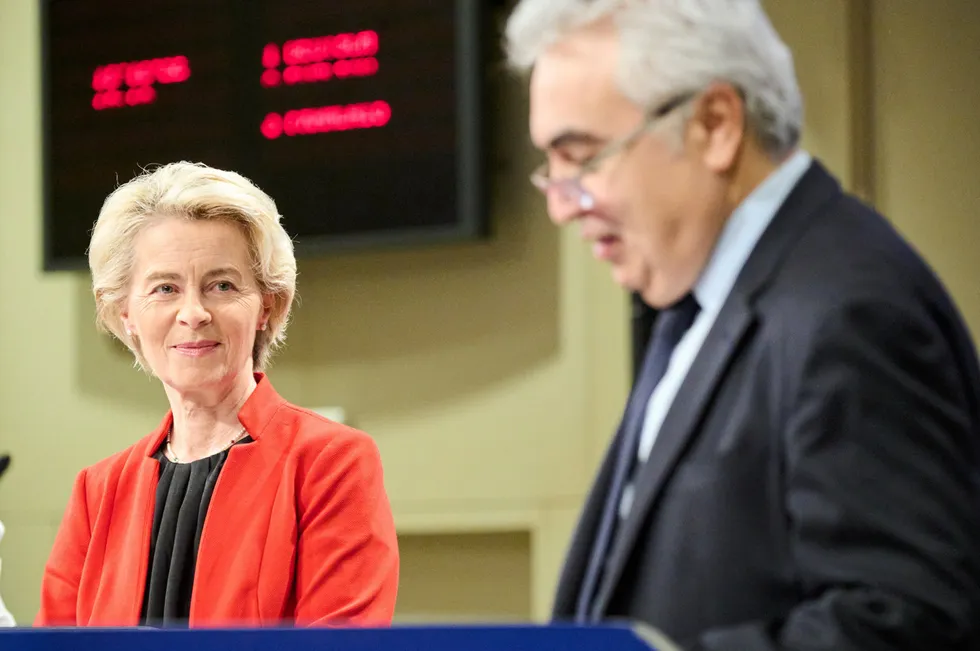 European Commission president Ursula von der Leyen and IEA executive director Fatih Birol.