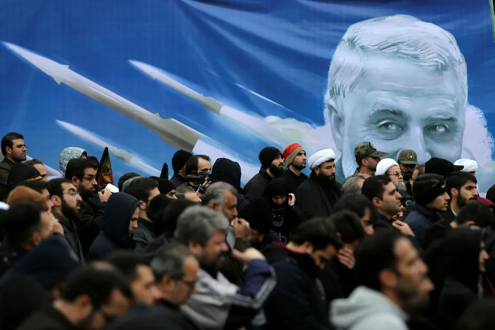 Demonstrasjoner i Teheran, Iran, har etterfulgt drapet på generalen Qasem Soleimani natt til fredag 3. januar. Både i Iran og i USA har angrepet vekket sterke reaksjoner.