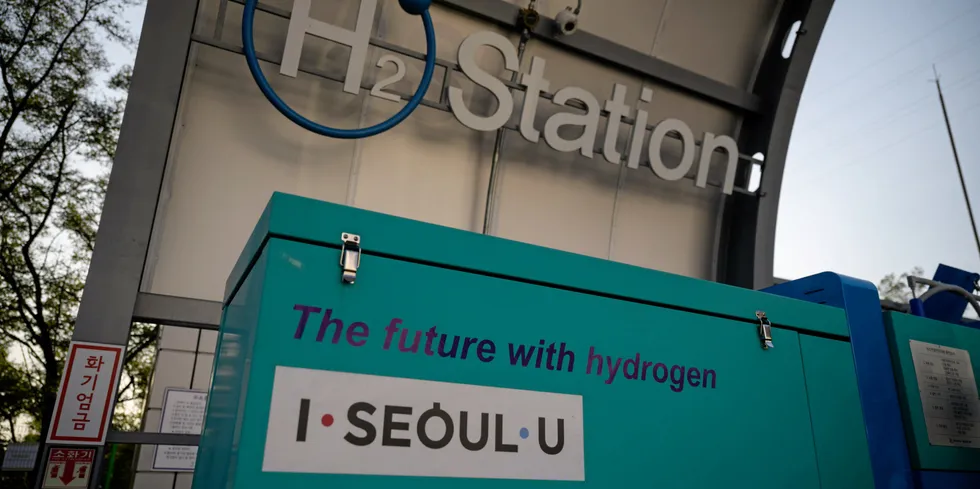A fuel station for hydrogen powered vehicles in Seoul.