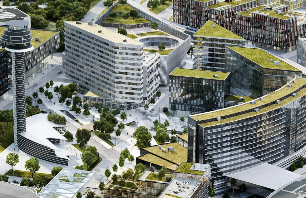 Comfort-hotellet med 463 rom på Arlanda flyplass i Stockholm skal etter planen stå ferdig i 2019. Illustrasjon: Nordic Choice