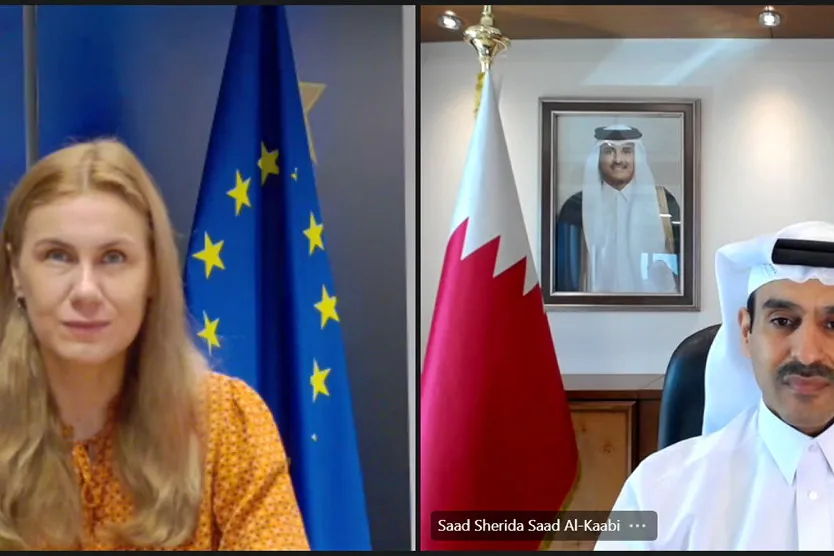 Support: Qatar’s Minister of State for Energy Affairs, in a meeting with Kadri Simson the European Union’s Commissioner for Energy