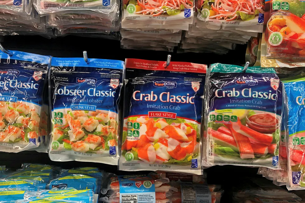 Overall packaged surimi seafood category sales are up 20 percent.
