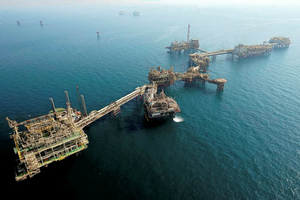 Expansion: The Umm Shaif complex offshore Abu Dhabi Photo: ADNOC