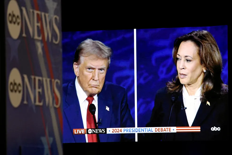 US Vice President and Democratic presidential candidate Kamala Harris and former US President and Republican presidential candidate Donald Trump.