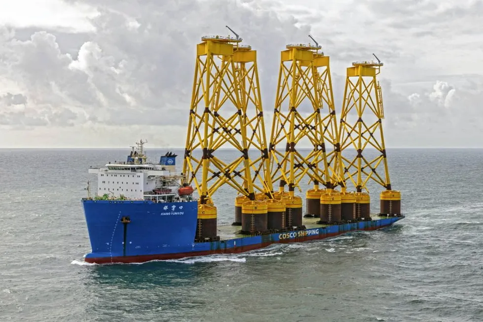 Lamprell's load: jackets sailing for the Seagreen wind project in the North Sea