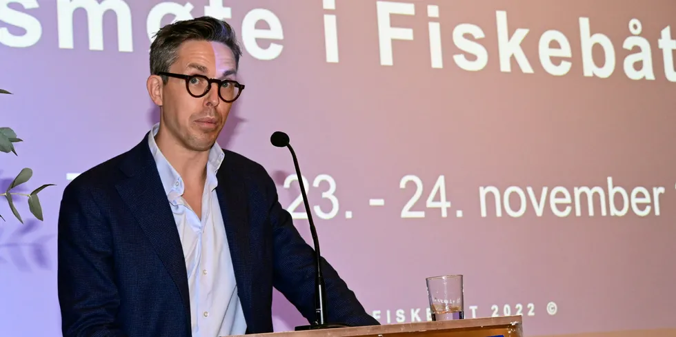 Fiskebåt Nord-styreleder Marius Ytterstad tok opp debatten om grunnrente i havbruks- og fiskerinæringen i sin åpningstale på årsmøtet til Fiskebåt Nord 23. november i Tromsø.