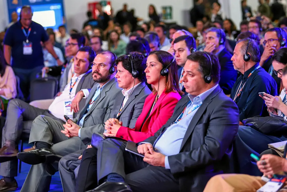 Worrying: a Rio Oil & Gas audience digests the content of a debate on energy security.