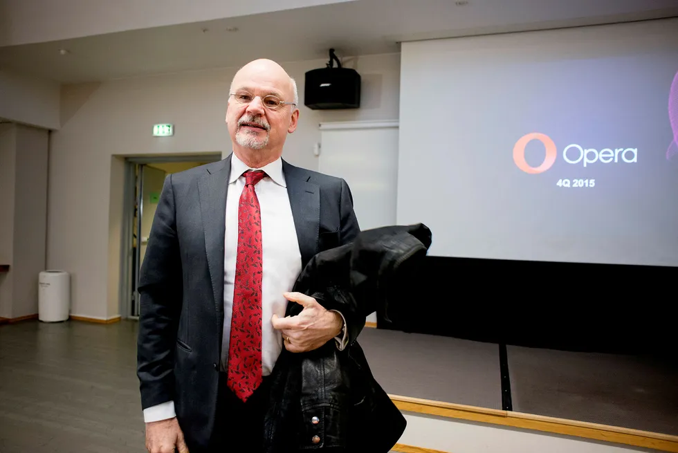 Styrelder Sverre Munck i Opera Software tar ikke gjenvalg. Foto: Mikaela Berg