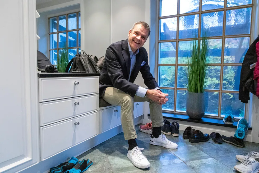 Fra 1. januar ble Christian Hoel ny sjef for Rema 1000 Norge. Her er han fotografert i hjemmet sitt på Nordberg ved en tidligere anledning.