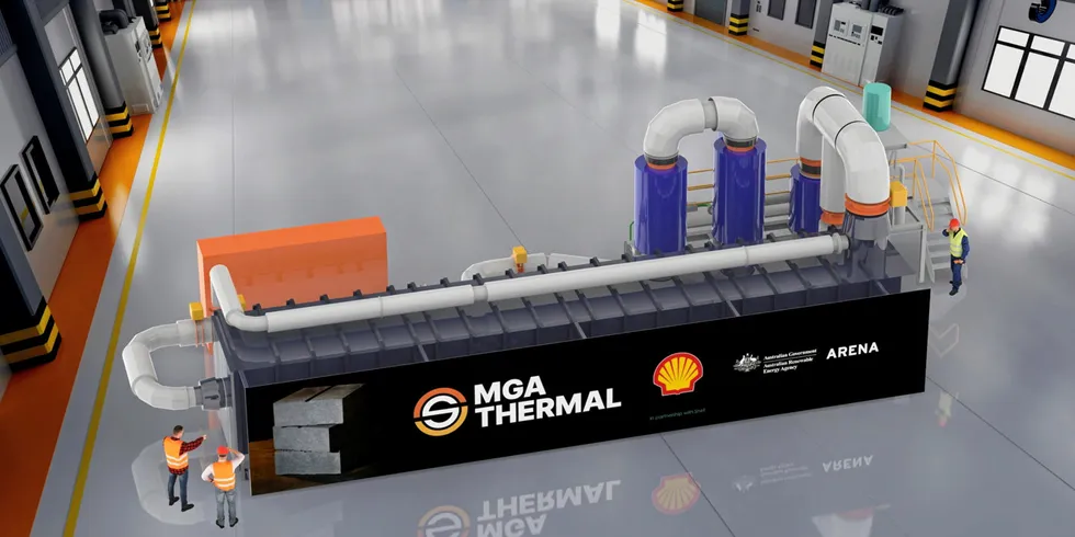 A rendering of MGA Thermal's planned pilot plant.