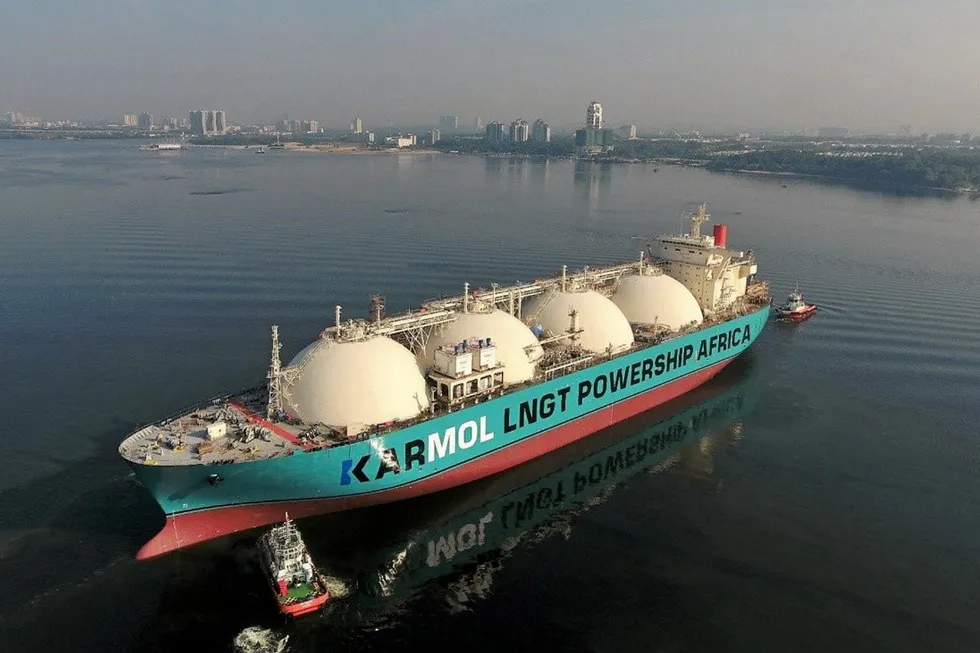 Testing times: the FSRU Karmol LNGT Africa will undergo sea triais and gas trials before departing Singapore