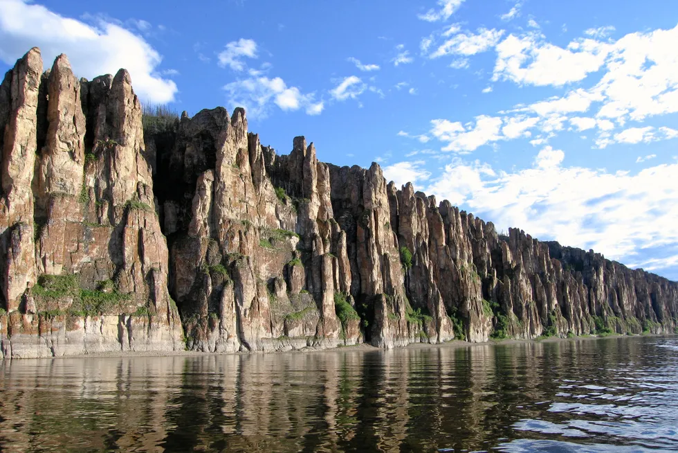 Overcoming challenges: Lena river pillars in the Yakutia republic in Russia