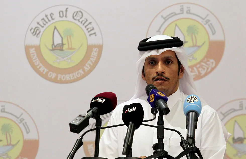 Qatars utenriksminister Sheikh Mohammed bin Abdulrahman al-Thani sier kravene fra Saudi-Arabia ikke lar seg etterkomme. Foto: Naseem Zeitoon/Reuters/NTB scanpix