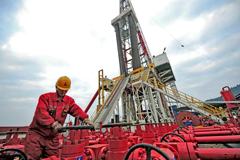 Testing times: a worker at a Sinopec operation in Sichuan