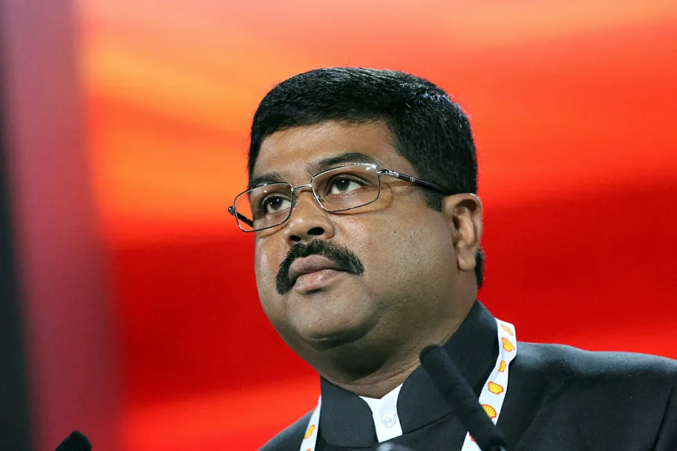 India's Petroleum & Natural Gas Minister Dharmendra Pradhan