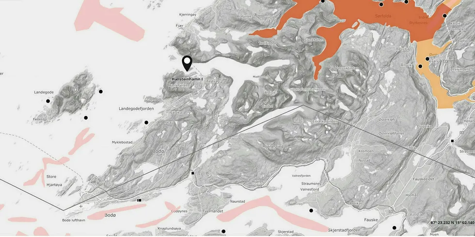 Gifas-lokaliteten Hallsteinhamn ved Bodø.