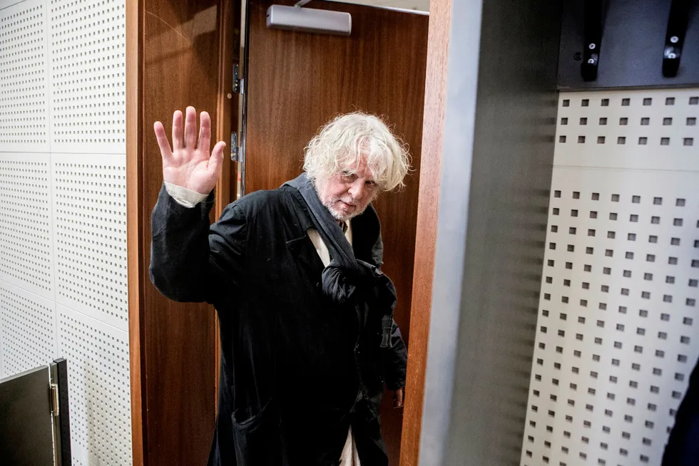Kunstneren Odd Nerdrum (73) er benådet ved kongelig resolusjon. Her fra andre dag i lagmannsretten i 2015. Foto: Fredrik Bjerknes
