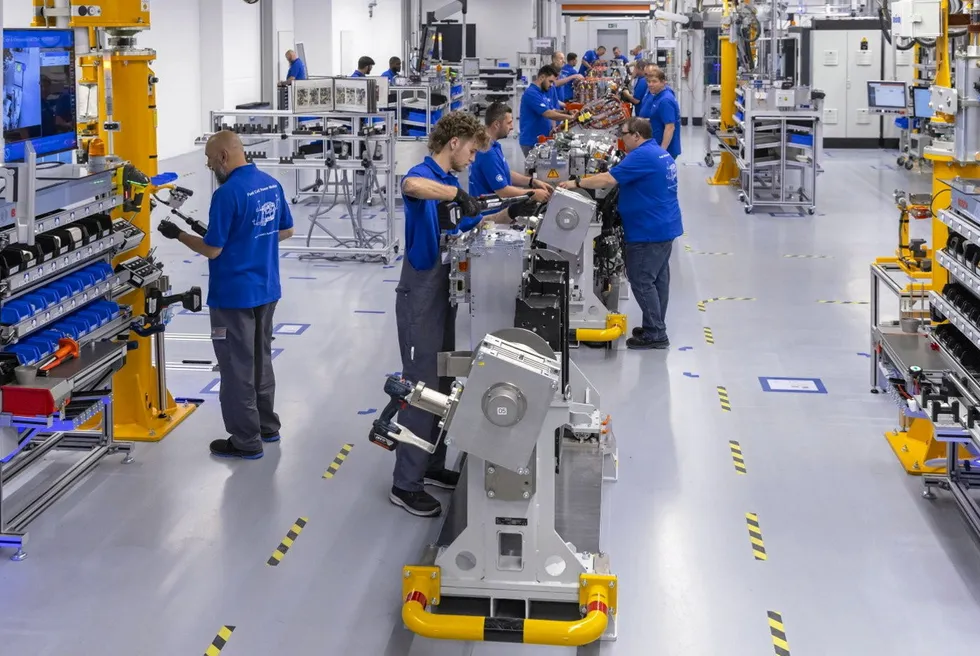 Bosch's fuel-cell production line at its Stuttgart-Feuerbach factory.