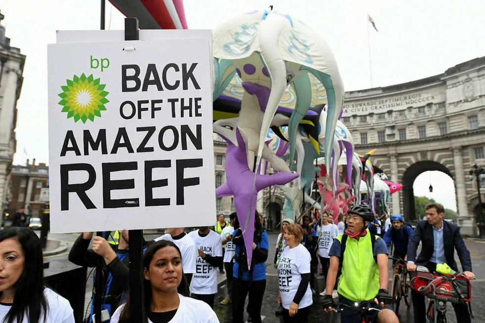 In the swim: Greenpeace demo in London