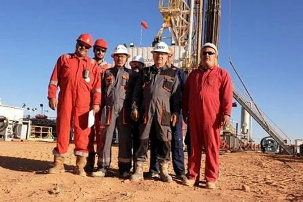 Revival: The rig crew in early October preparing for work on Tatneft's suspended probe in Area 82-4 in Libya