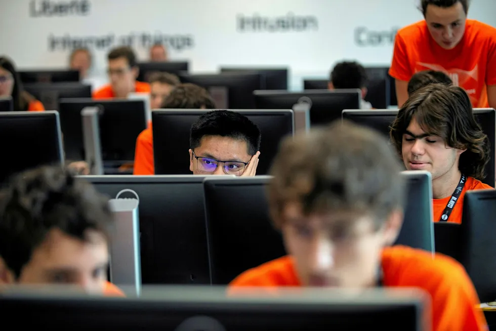 On course: students compete during a cybersecurity event
