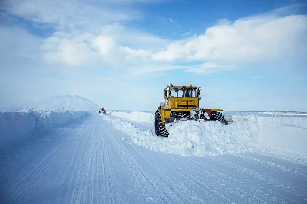 Delivery time: establishing a temporary winter road in the Yamal-Nenets region in Russia to reach remote oil and gas fields