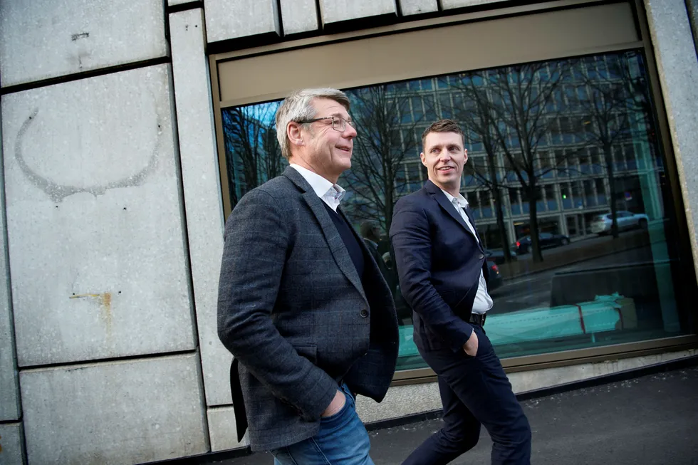 Jo Christian Oterhals (til høyre) skal sammen med partner Morten Andreas Meyer lede First House' teknologirådgivning. Foto: Elin Høyland
