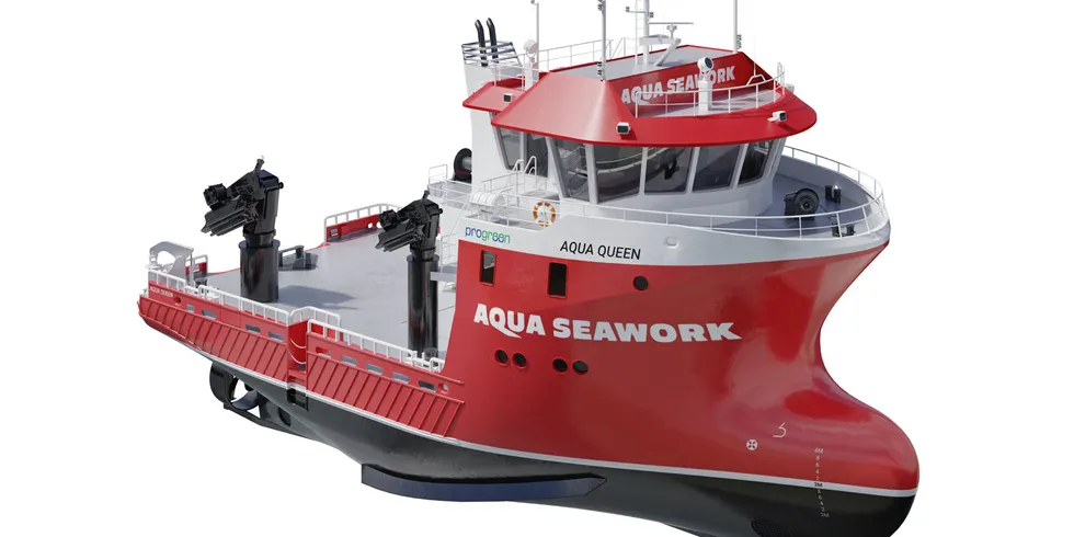 Aqua Seawork har bestilt ny arbeidsbåt designet av Progreen. Båten skal bygges på Fosen Yard.