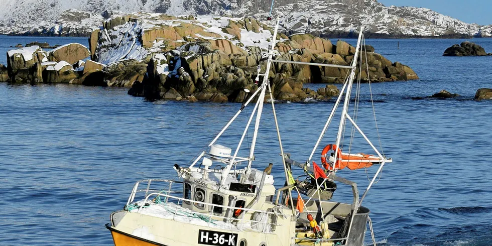 LASTET: Åpen gruppe-sjarken «Landavåg» fra Sæbøvik i Hordaland fisket årets torskekvote i Lofoten.