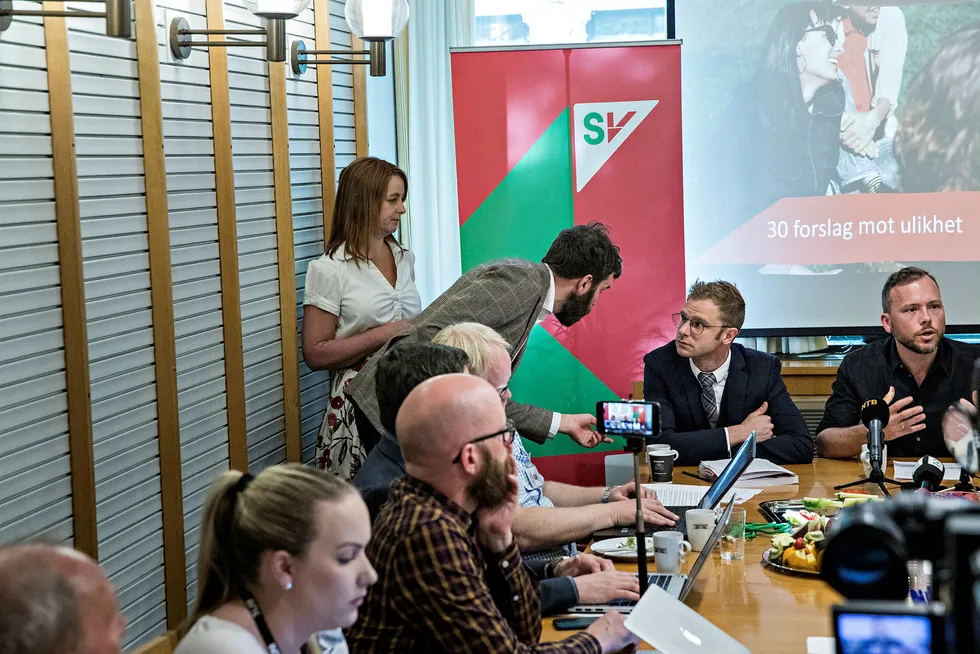 SV-ledelsen gleder seg over sterk medlemsvekst. Foto: Aleksander Nordahl