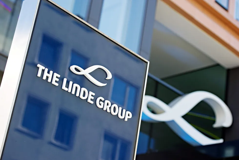 Russian freeze: the logo of Germany’s industrial gas maker Linde in Munich.