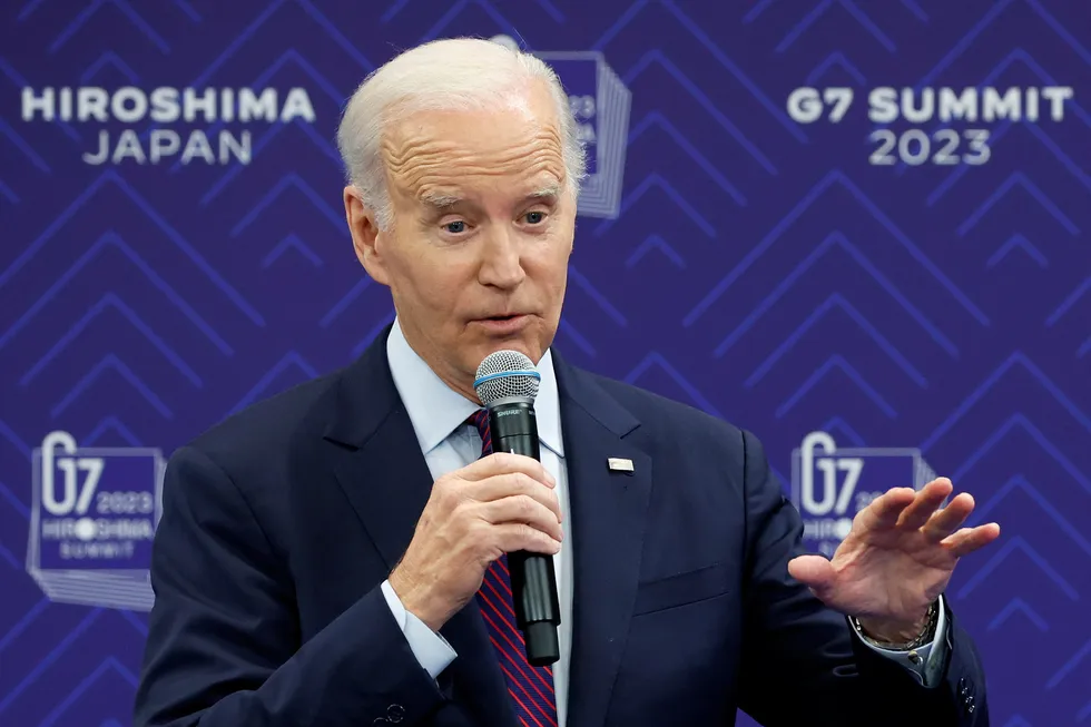 President Joe Biden under en pressekonferanse i forbindelse med G7-toppmøtet i Japan denne helgen.