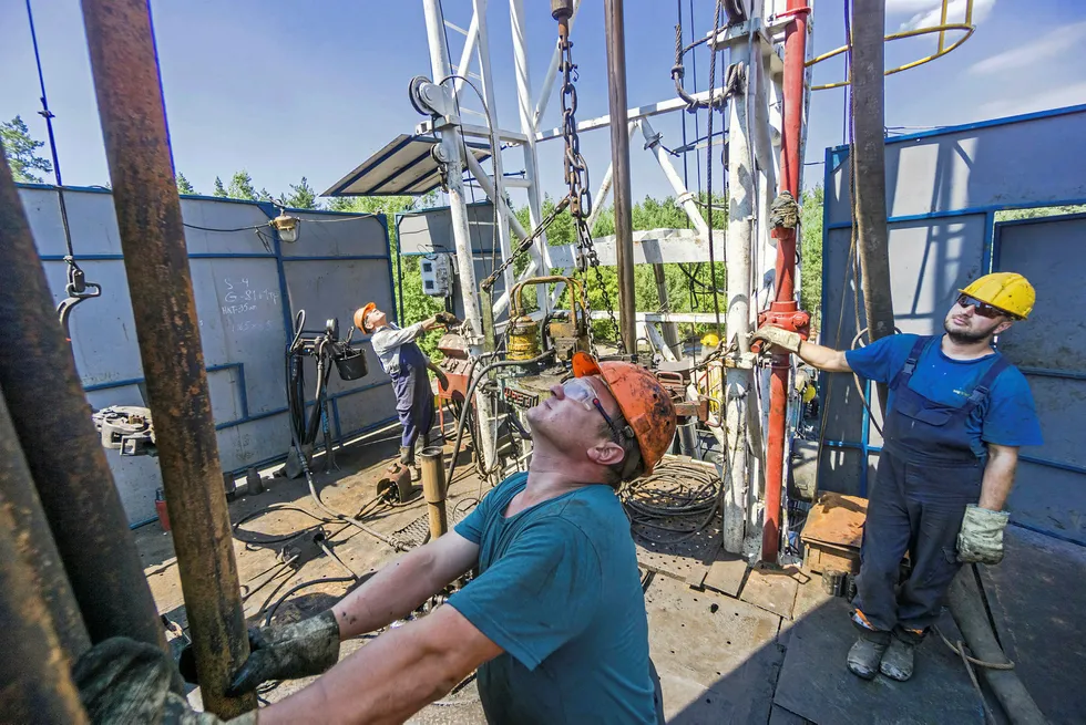 Drilling effort: in Ukraine Photo: Vincent Mundy/Bloomberg