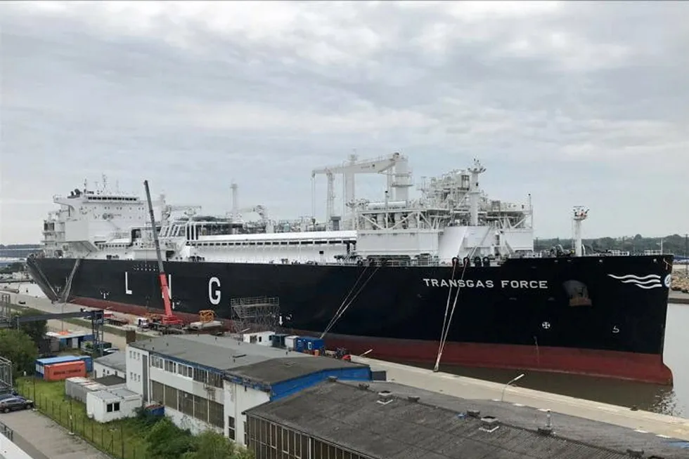 Dynagas’ Transgas Force arrived in Bremerhaven, Germany, in August last year.