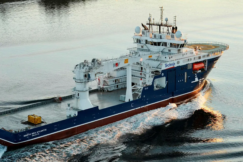 «North Sea Atlantic» ble sjøsatt midt under oljenedturen i 2015 og gikk rett på langtidskontrakt med Technip FMC. Det har gitt Austevoll-rederiet et overskudd andre selskaper bare kunne drømme om. Foto: North Sea Shipping