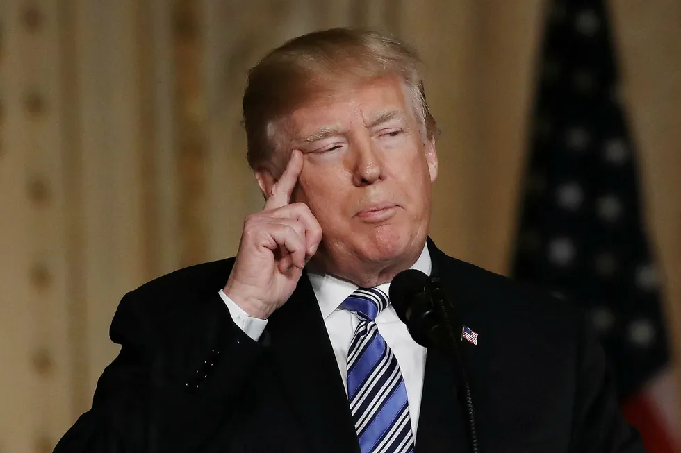 USAs president Donald Trump har flere ganger gått kritisk ut mot atomavtalen. Foto: JOE RAEDLE/AFP/NTB Scanpix