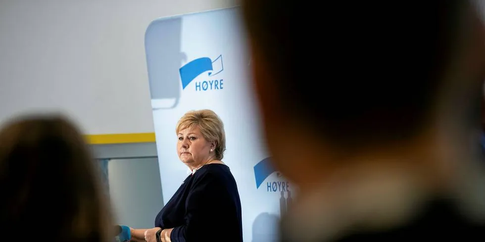 UVITENDE: Statsminister Erna Solberg bommet totalt i debatten på Stortinget rundt føringstilskuddet. Men kanskje visste hun ikke hva det var?Foto: Skjalg Bøhmer Vold