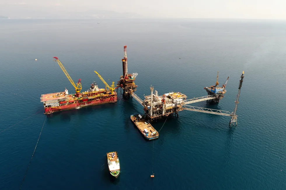 Greener goals: Energean’s Prinos oilfield offshore Greece, an asset now being targeted for conversion into a carbon capture and underground facility.