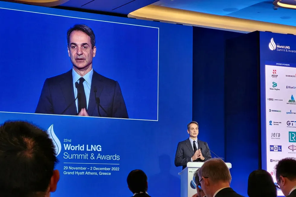 Regas: Greece's Prime Minister Kyriakos Mitsotakis challenged the LNG industry to come up with solutions to combine energy security with decarbonisation.
