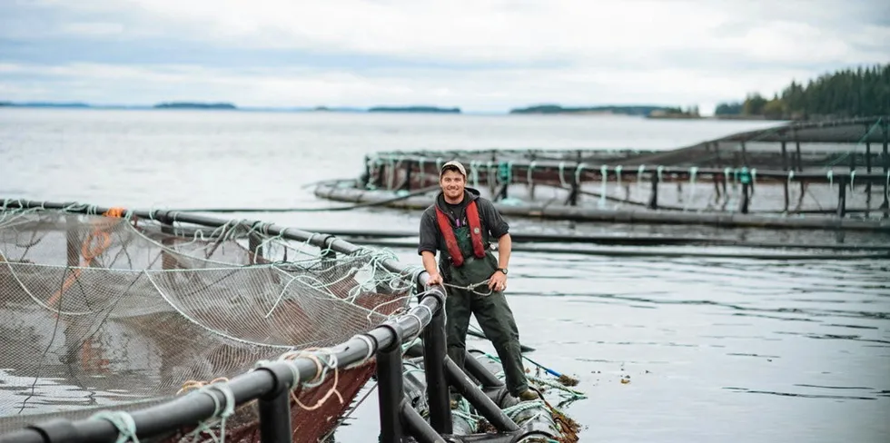 Cooke Aquaculture's Hope Island salmon farm site in Washington state.