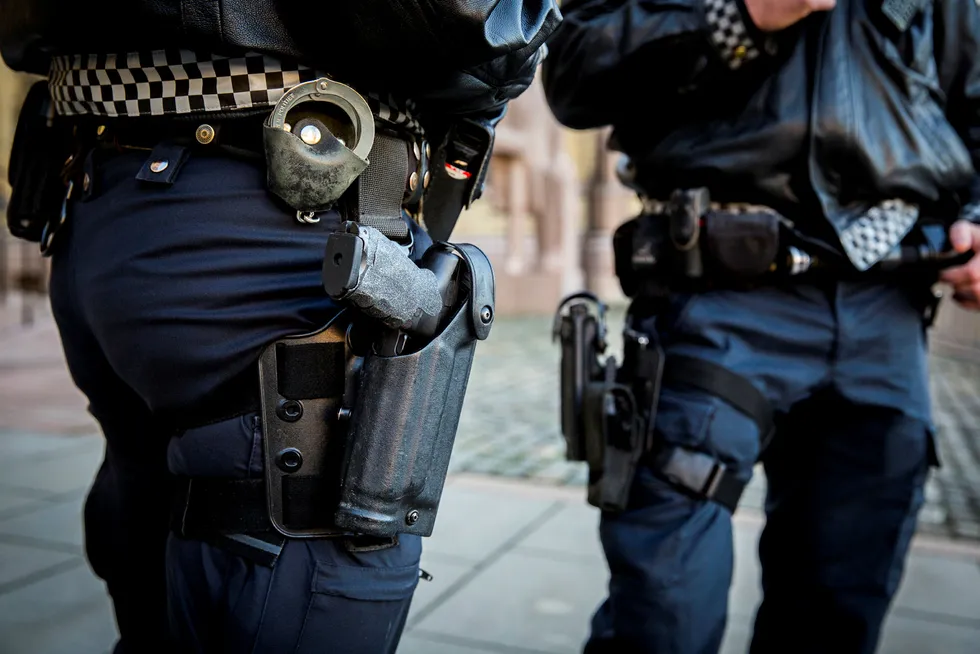 Det regjeringsoppnevnte bevæpningsutvalget mener norsk politi ikke skal bære våpen. Foto: Erlend Aas / NTB scanpix Foto: Aas, Erlend / NTB Scanpix