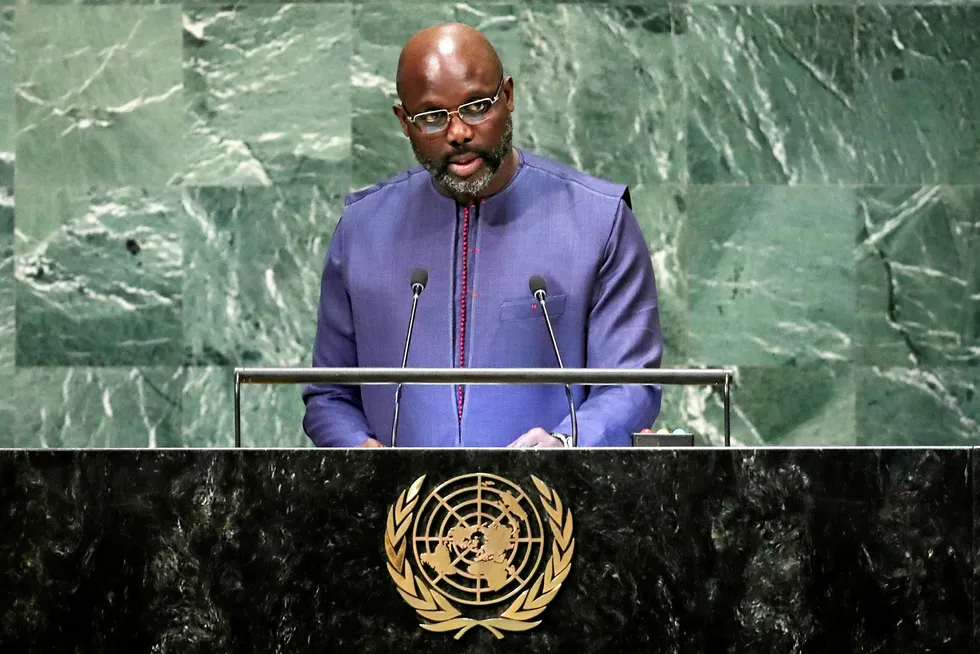 Action: Liberia's President George Weah