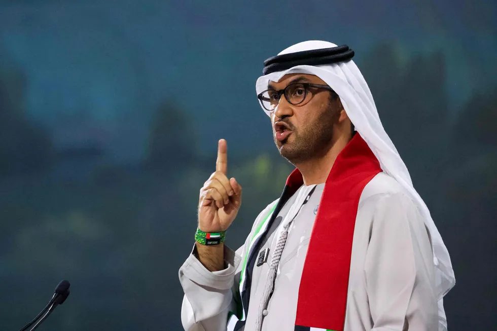 Net zero goals: COP28 president Sultan Ahmed Al Jaber.