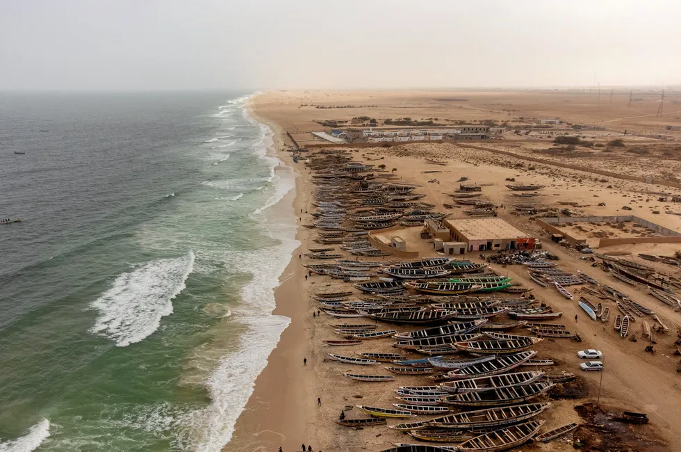 Fishing boats on the edge of the Mauritanian capital, Nouakchott.