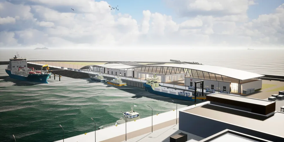 Image of future hydrogen port installations on Heligoland